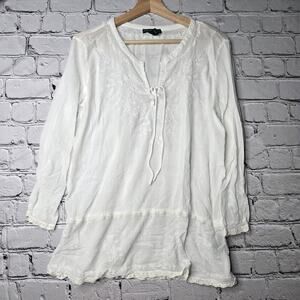 Y2K Lauren Jeans Company Ralph Lauren 100% Cotton White Nomadic Boho Scandi Girl